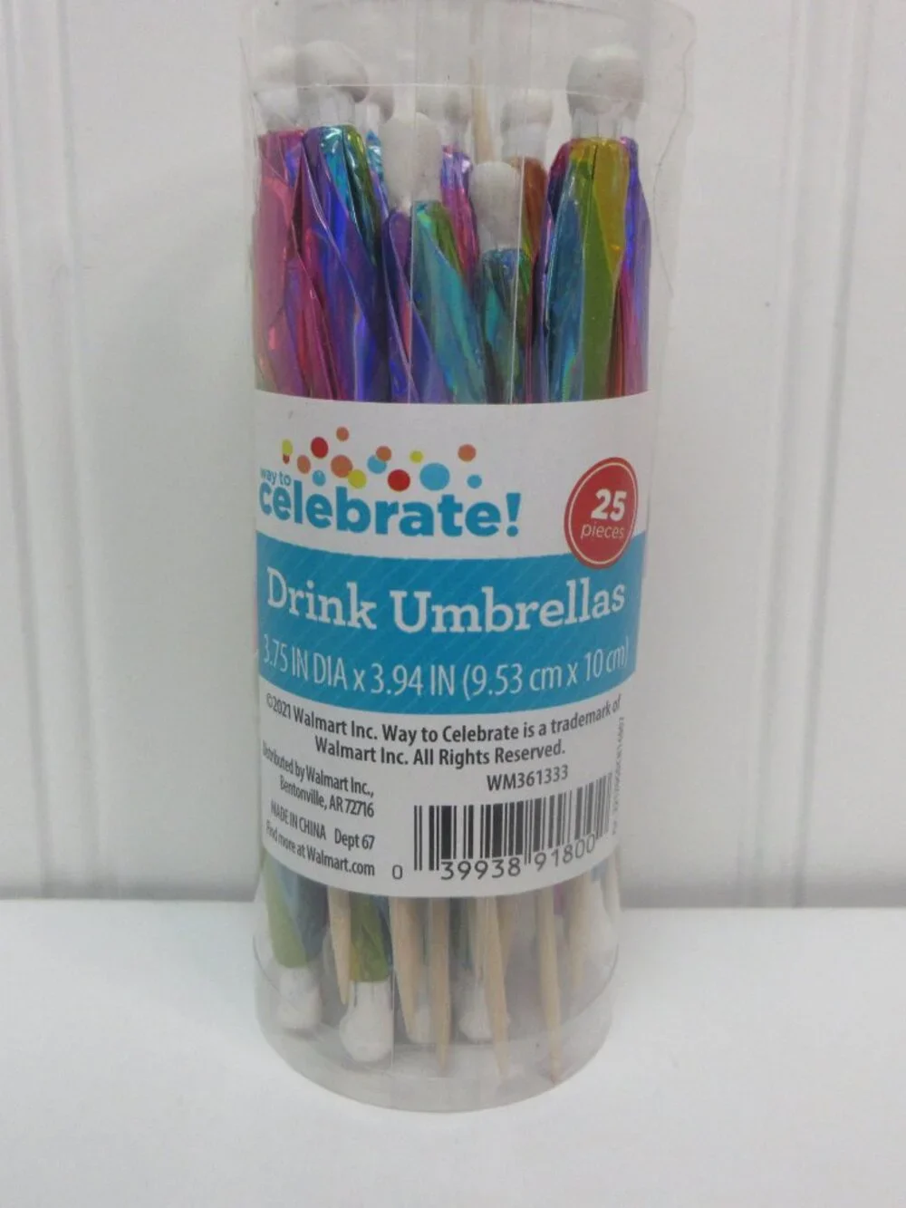 Lot of 2 Rainbow Umbrella Picks 25ct ea 3.5
